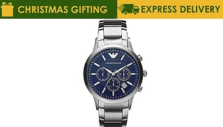 Emporio Armani AR2448 Men's Watch - Silver Strap With Blue Dial