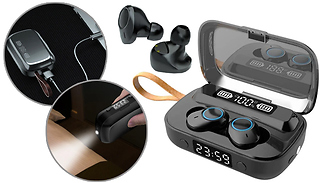 TWS Waterproof Bluetooth Sport Earbuds & LED Torch