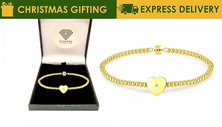 Gold Plated Diamond Heart Magnetic Clasp Bracelet