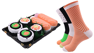 3, 4 or 5-Piece Sushi Roll Unisex Socks Box Set