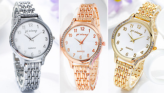 Crystal Link Bracelet Watch
