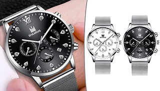 Unisex Minimalist Silver Mesh Watch - 2 Colours