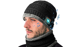 2-Piece Wireless Bluetooth Musical Knitted Hat & Neck Scarf 