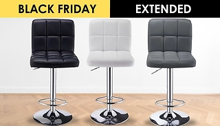 Pair of PU Leather Gas-Lift Bar Stools - 3 Colours