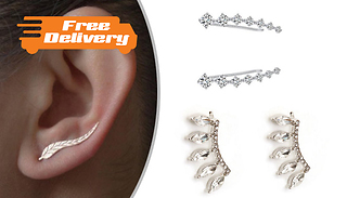 Diamante Crystal Crawler Earrings