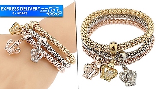 3 Tone Crystal Charm Bracelets with Crystals from Swarovski - 3 Charm ...