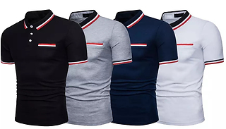 Men's Hudson Mock Pocket Polo Shirt - 4 Colours & 4 Sizes