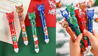 4-Pack Ten Colour Festive Ballpoint Pen 