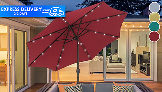 24 LED Solar Powered Parasol Umbrella - 4 Colours