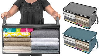 3-Pack of Fabric Foldable Storage Boxes - 2 Colours