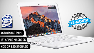 13-Inch Apple MacBook A1342 with 4GB or 8GB RAM - 250GB HDD, 128GB SSD or...