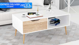 Wooden White Oak Scandinavian Coffee Table