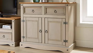 Solid Wood Corona Grey Cupboard