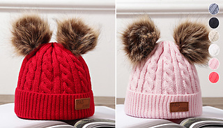 Kids' Thick Knitted Hat & Ring Scarf Set - 6 Colours