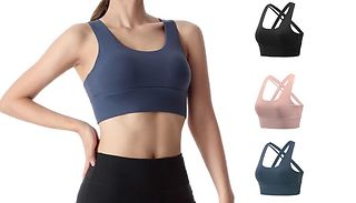 Seamless Cross Back Sports Bra - 3 Colours, 5 Sizes