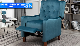 Reclining Wing Back Adjustable Soft Padded Armchair - 3 Colours