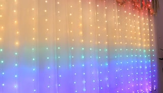 LED Remote Control Rainbow Curtain String Lights - 2 Sizes