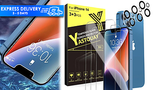 3x iPhone 14 Tempered Glass Screen Protector & Lens Protectors