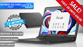 Dell Chromebook 3120 11.6-Inch Intel Celeron 4GB Ram & 16GB SSD