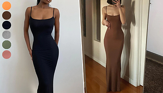 Women's Spaghetti Strap Bodycon Maxi Dress - 6 Colours & 4 Sizes