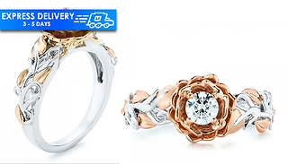 Rose Style Ring Made with Crystals from Swarovski - 2 Colours