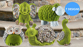 Flocked Effect Garden Ornament - 7 Designs