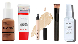 4 Piece Phoera Full Coverage Makeup Kit - 10 Shades & 2 Foundation Opt ...