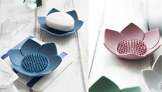 Lotus-Shaped Silicone Soap Dish - 5 Colours