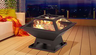 Square Fire Pit with BBQ Grill
