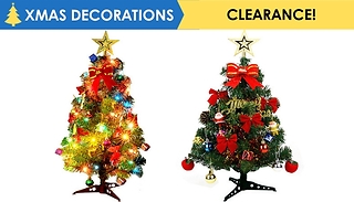 30cm Mini Desktop Light-Up Christmas Tree - With or Without Lights