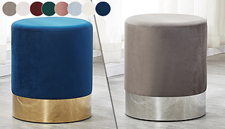 Hetherington Velvet Pouffe Stool - 7 Colours
