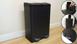 60L Dual Compartment Metal Bin