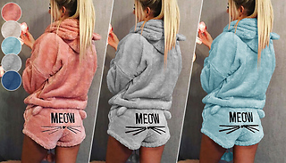 2-Piece Soft 'Meow' Pyjama Set - 5 Colours & 5 Sizes