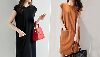 Solid Colour T-Shirt Dress - 2 Colours & 4 Sizes