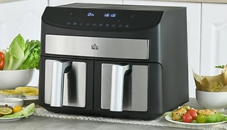 HOMCOM 2400W Dual Basket 8L Air Fryer