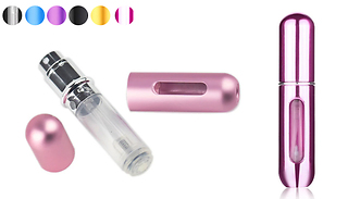 1 or 2-Pack of Refillable 5ml Perfume Atomiser Sprays - 6 Colours