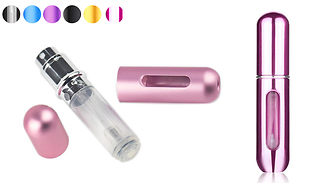 1 or 2-Pack of Refillable 5ml Perfume Atomiser Sprays - 6 Colours