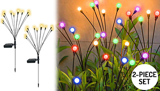 Solar Starburst Swaying Garden Lights Set - 2 Colourful
