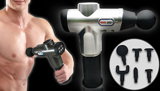 USB Digital Electric Massage Gun With 6 Heads - 2 Colours