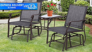 Outsunny Rattan Bistro Rocking Chair with Tea Table Set - 3 Pcs, 2 Col ...