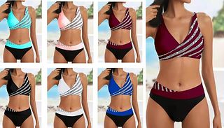 2-Piece Striped Bikini - 5 Sizes, 6 Colours