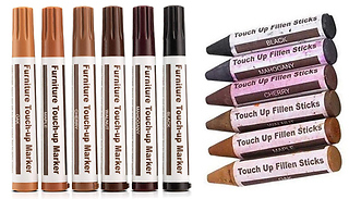 12-Piece Furniture Repair Kit - Markers & Wax Sticks