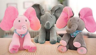 Peek-a-Boo Singing Plush Elephant Toy - 3 Options