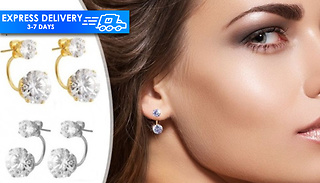 Double-Crystal Drop Earrings - 2 Colours