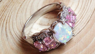 Opal-Style Ring With Pale Pink Morganite