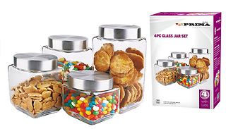 4 Piece Glass Jar Set