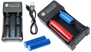 18650 Batteries & Charger Set