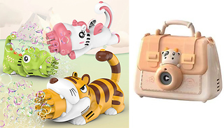 Cartoon Animal Bubble Machine & Fan - 7 Designs