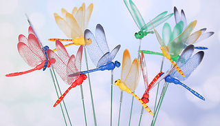 10-Pack of Dragonfly Garden Ornaments