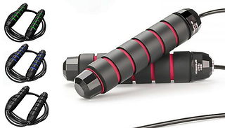 Adjustable Weighted Block-Bearing Skipping Rope - 4 Colours